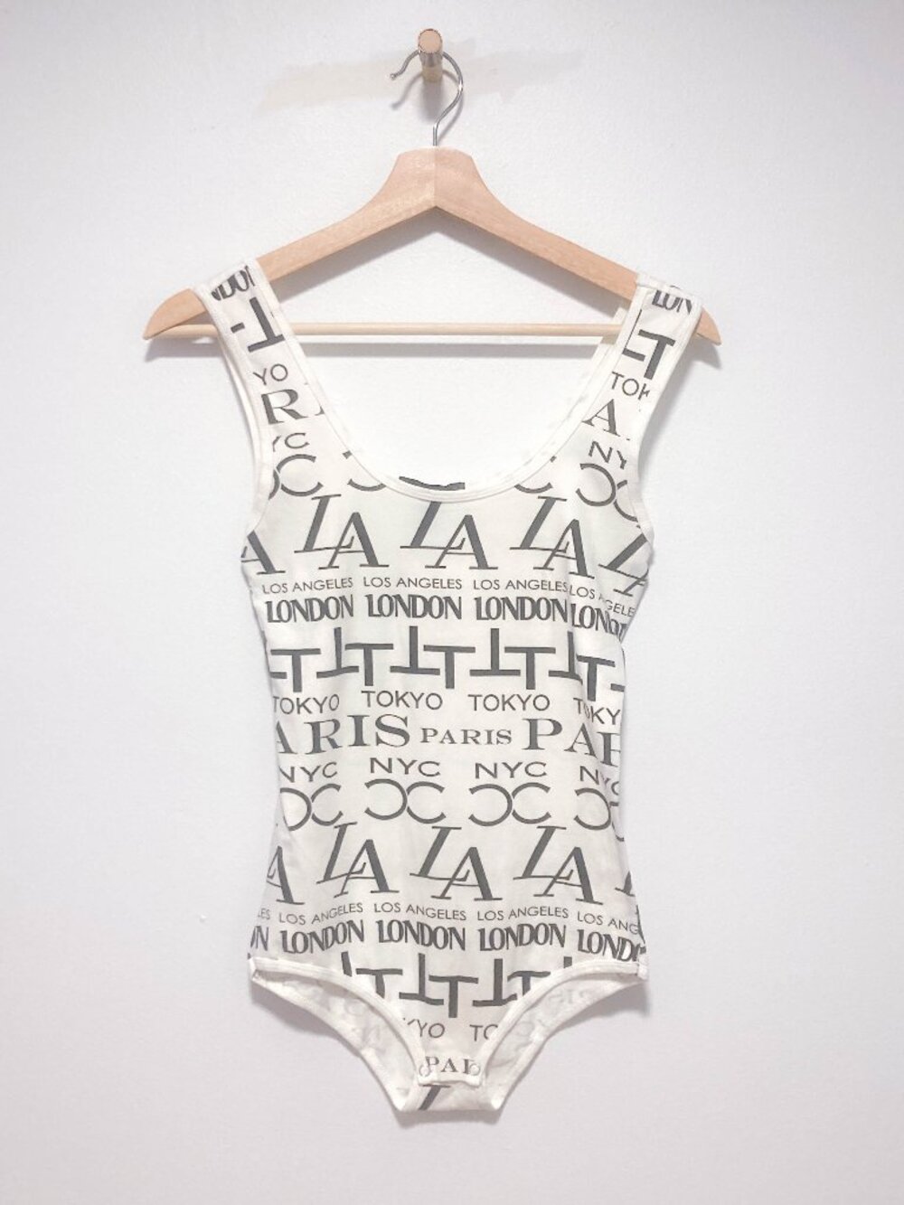 Graphic Print sleeveless bodysuit for women